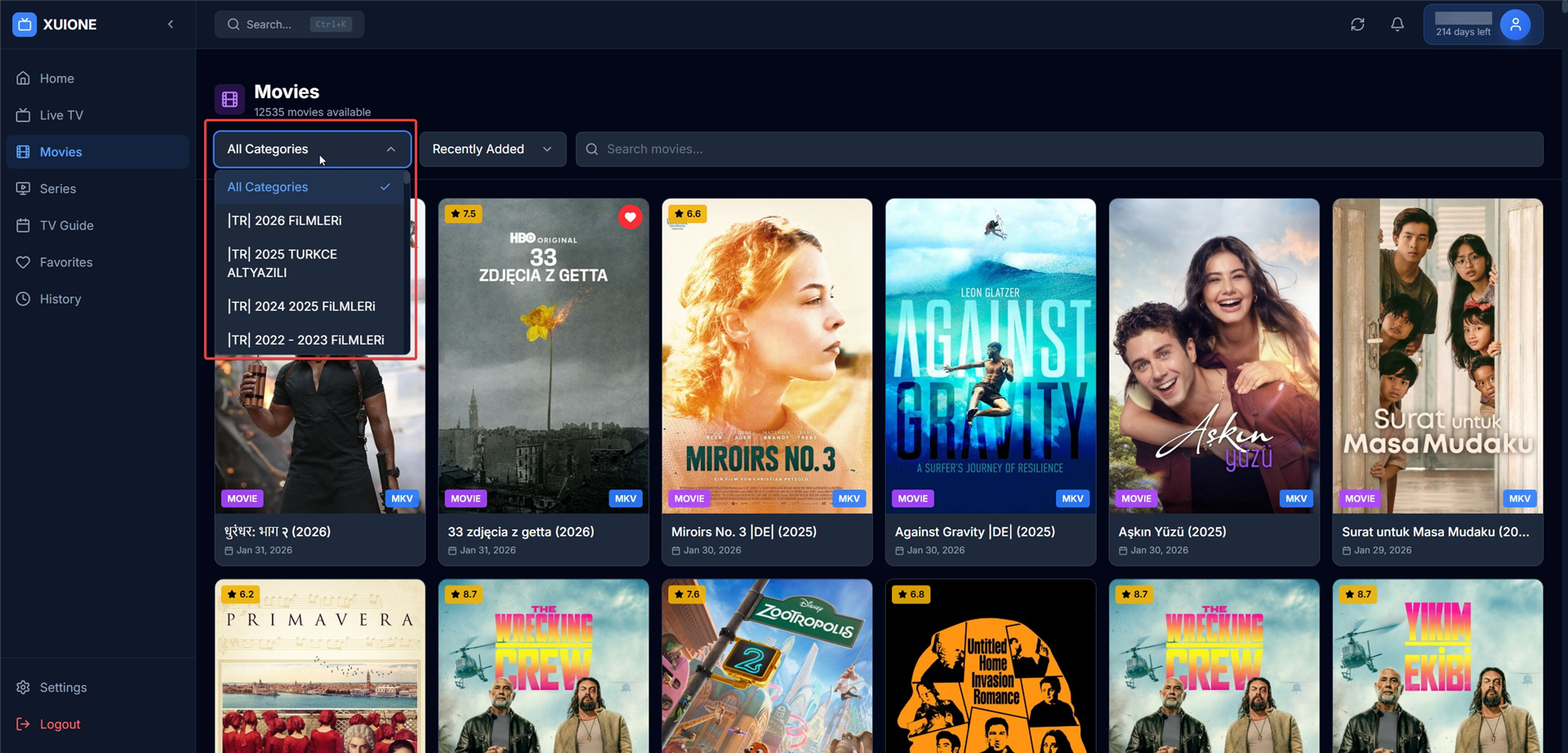 Movie Categories